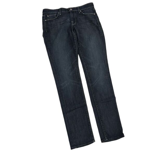 7 for all Mankind Roxanne Dark Wash Mid Rise Slim Jeans - Picture 2 of 7
